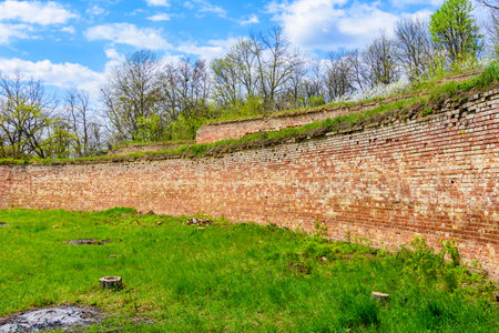 View at abandoned agricultural terraces now called singing terraces near village Gorodne. Kharkiv region, Ukraineの写真素材