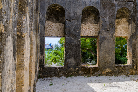 Ruins of Mtoni palace. Place of first years of princess Salme. Zanzibar, Tanzaniaの写真素材
