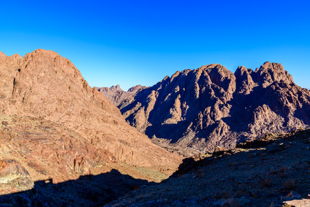 Landscape in Sinai mountains at Sinai peninsula in Egyptの写真素材