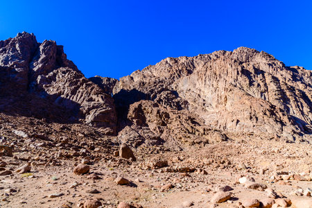 Landscape in Sinai mountains at Sinai peninsula in Egyptの写真素材