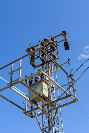 Details of power transformer. Electric energy distributionの写真素材