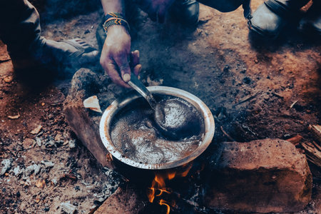 Preparing coffee in Chagga tribe near Moshi town