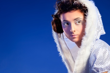 Beautiful girl like Snow Whiteの写真素材