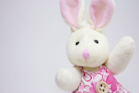 A female rabbit plush toy.の写真素材
