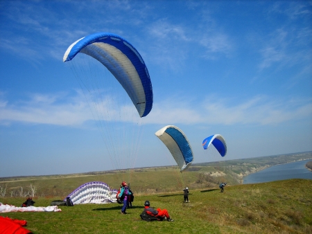 paraglidingの写真素材