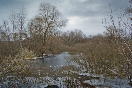 Winter riverの写真素材