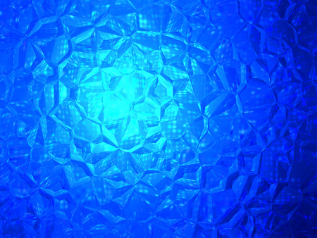 An abstract cold blue glassy background with a blurred pattern of crystals, lines and spots. Can be used as a wallpaper.の写真素材