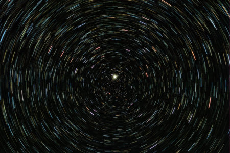 The astronomy space image: real photo of the Polar star and sky region with other stars