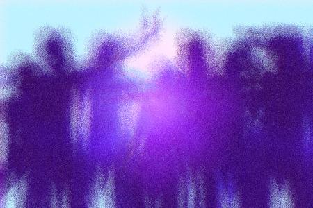 Blured people silhouettes spotlit from back. Landscape orientation.  Can be used as a wallpaper.の写真素材