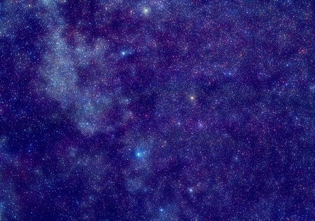 Astronomy space universe photo: pattern of stars of the Cassiopea constellation with Milky Way as a...