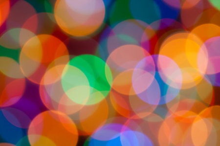 Blurring Big Abstract Circular Lights Bokeh  colour background
