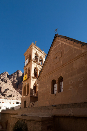 The bell tower of the monastery of St. Catherine, Egypt, Sinaiの写真素材