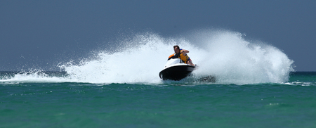 Man drive on the jetski. Summer, seaの写真素材