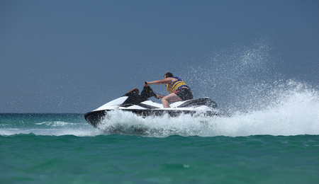 Man drive on the jetski. Summer, seaの写真素材