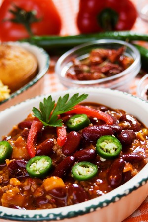 Mexican chili con carne ready to eatの写真素材
