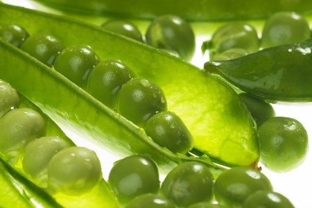 Close up image of fresh and healthy green peasの写真素材