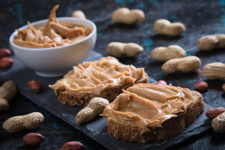 Peanut butter spread used as breakfast and snack