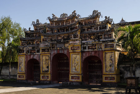 Inside the citadel. Imperial Forbidden City. Hue, Vietnam.のeditorial素材