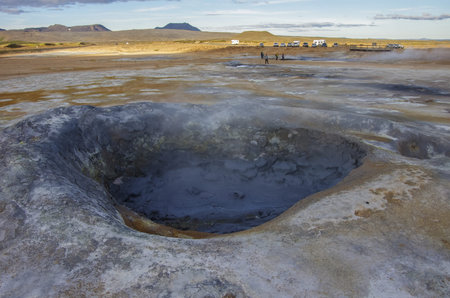 Hverarond geothermal field in Iceland. This is a field in Krafla caldera area near Mvatmn Lake which...