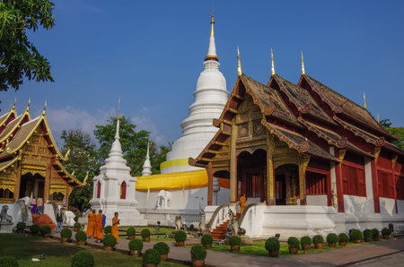 Chiang Mai, Thailand - 30 july 2010: Wat Phra Sing temple Chiang Mai Province Asia Thailand