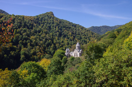 The ancient Haghartsin monastery is located near the town of Dilijan, in a wooded valley.