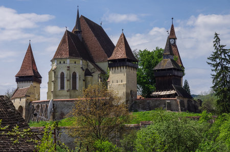 Biertan, Transylvania. Tourist Saxon village with fortified church (castle) in Romaniaのeditorial素材