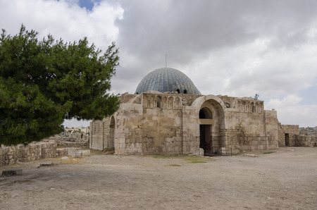 View of old Umayyad Palace, Jabal al-Qal'a, Citadel hill in Amman. Jordanのeditorial素材