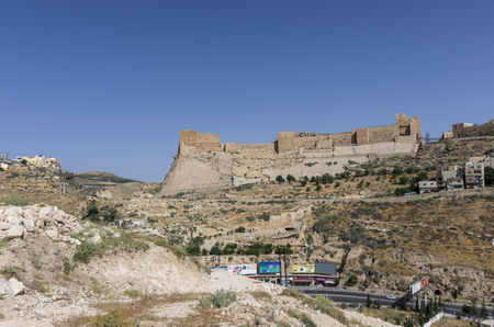 Al-Karak, Jodan - June 03, 2016: View to the crusader castle Kerak (Al karak) in Jordanのeditorial素材