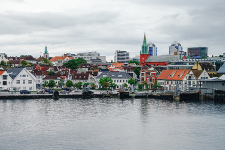 Stavanger, Norway -September 18, 2011: Cityscape of Stavanger down townのeditorial素材