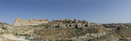 Al-Karak, Jodan - June 03, 2016: View to the crusader castle Kerak (Al karak) in Jordan