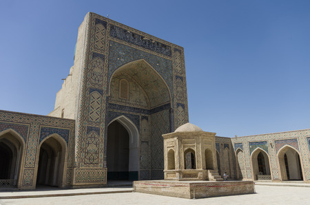 The courtyard of the mosque Kalon, Bukhara, Uzbekistan.の写真素材