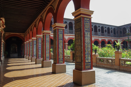 Lima, Peru - December 30, 2014: Courtyard in the Convento Santo Domingo in Lima, Peru.のeditorial素材