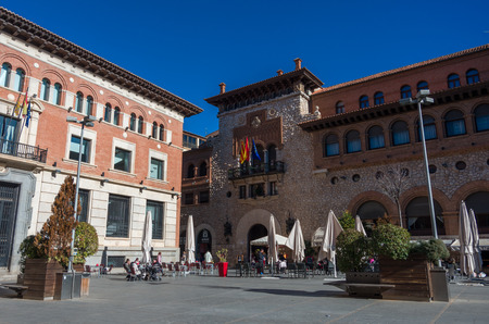 San Juan square in medieval city Teruel, Aragon, Spainのeditorial素材