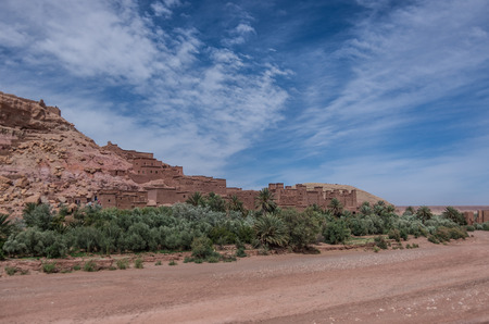 Kasbah Ait Ben Haddou in the Atlas Mountains of Morocco. Medieval fortification city, UNESCO World Heritage Site.の写真素材