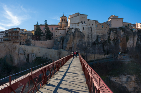 Cuenca, Spain - December 29, 2016: View to hanging housesのeditorial素材