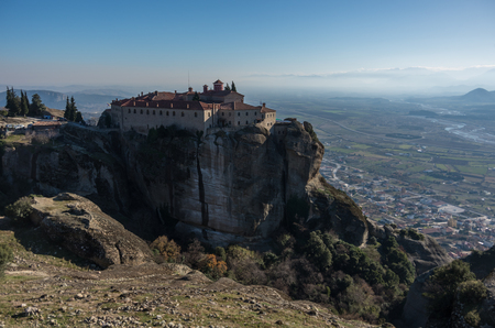 St Stefan Monastery in Meteora rocks, meaningのeditorial素材