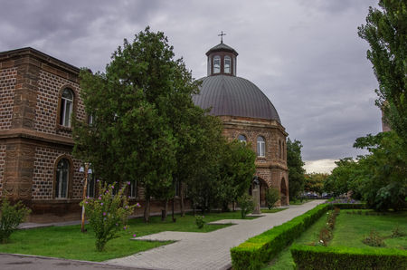Vagharshapat, Armenia - September 18, 2013:  Gevorkian Theological Seminary of St. Echmiadzin.It is one of popular tourist destination and center of country religious lifeのeditorial素材