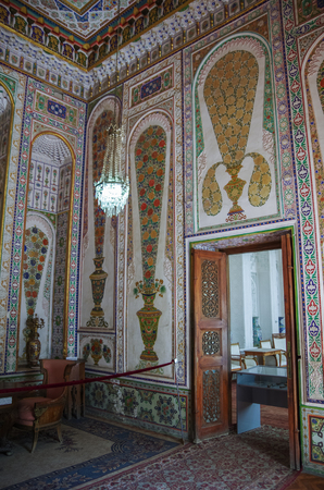 Bukhara, Uzbekistan - April 29, 2015: Interior of Sitorai Mokhi-Khosa palace Bukhara, Uzbekistanのeditorial素材