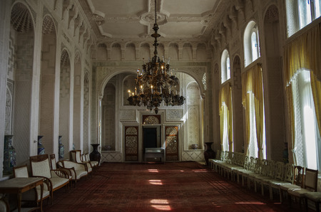 Bukhara, Uzbekistan - April 29, 2015: Interior of Sitorai Mokhi-Khosa palace Bukhara, Uzbekistanのeditorial素材