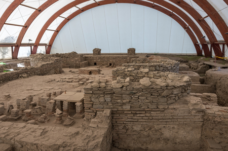 Viminacium, Serbia - May 1, 2018: Roman Thermae at Viminacium, a military camp of the Roman province of Moesia, today's Kostolac, Serbia.のeditorial素材