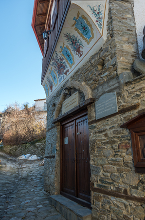 Ampelakia, Greece- January 2, 2018: Old historical house in village of Ampelakia, Larissa, Greeceのeditorial素材