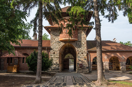 Entrance gate in Serbian Orthodox Monastery Zica, Kraljevo
