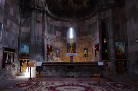 Harichavank , Armenia -September 17, 2013: Interior of  Cathedral of the Holy Mother of God in ...