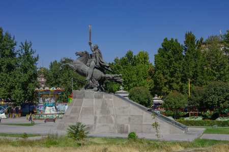 Yerevan, Armenia- September 14, 2013- Zoravar Andranik Statue at Saint Gregory The Illuminator Cathedral. a famous tourist spot in Yerevan, Armeniaのeditorial素材