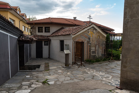 Plovdiv, Bulgaria - May 6, 2019:  Chapel in the courtyard of the Church of St. Demetrius