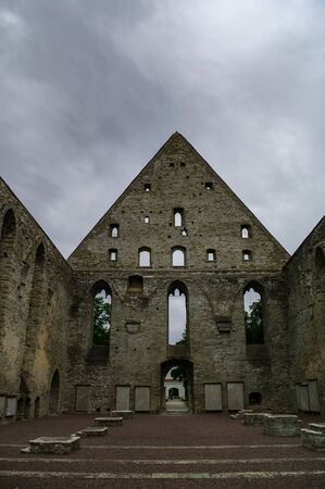 Ancient ruined St. Brigitta convent in Pirita region, Tallinn, Estoniaの写真素材