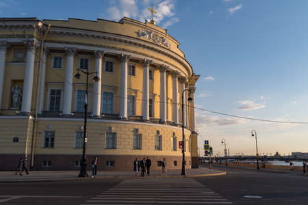Saint Petersburg, Russia - June 3, 2020: Building of Constitutional Court of the Russian Federation and the Presidential Library. Admiralty embankment of Saint Petersburgのeditorial素材