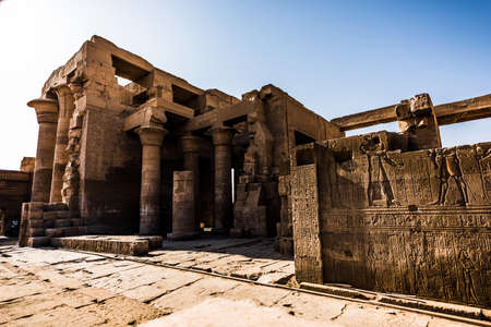 Com Ombo Temple Temple of Com Ombo Temple on the Nile Com Ombo Temple of Horus and Sobek gods, Egyptのeditorial素材