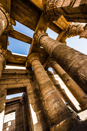 Egypt Nil Com Ombo Temple Temple of Com Ombo Temple on the Nile Com Ombo Temple of Horus and Sobek gods, gods of Egyptのeditorial素材