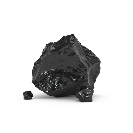 Big Natural glass stone Isolated on White 3d renderingの写真素材